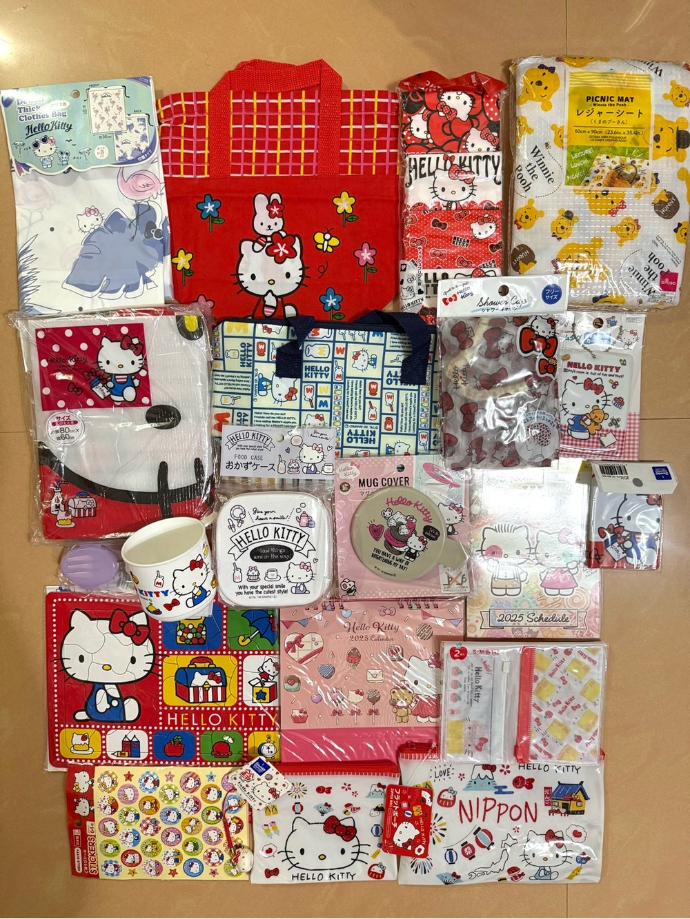 Hello Kitty Drawstring Bag, Insulated Bag Fork, Hello Kitty Stationary Bundle